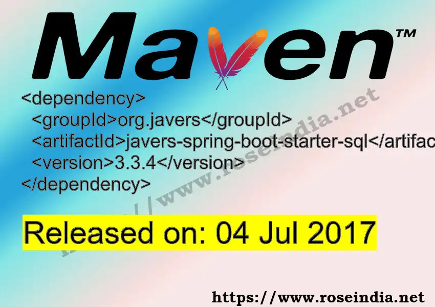 org.javers javers spring boot starter sql version 3.3.4 Maven