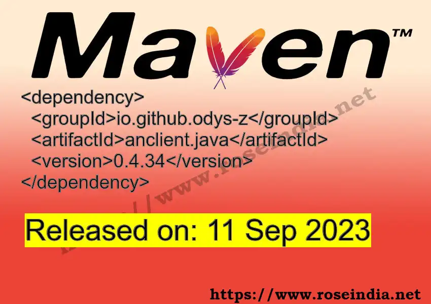 Maven dependency for  GROUP_ID - ARTIFACT_ID version VERSION_ID is released. Learn to use  ARTIFACT_ID version VERSION_ID in Maven based Java projects