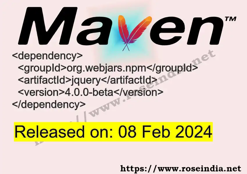 Maven dependency for  GROUP_ID - ARTIFACT_ID version VERSION_ID is released. Learn to use  ARTIFACT_ID version VERSION_ID in Maven based Java projects