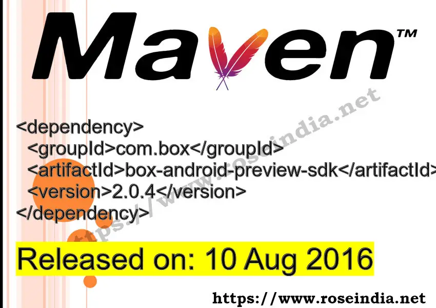 Maven Dependency release