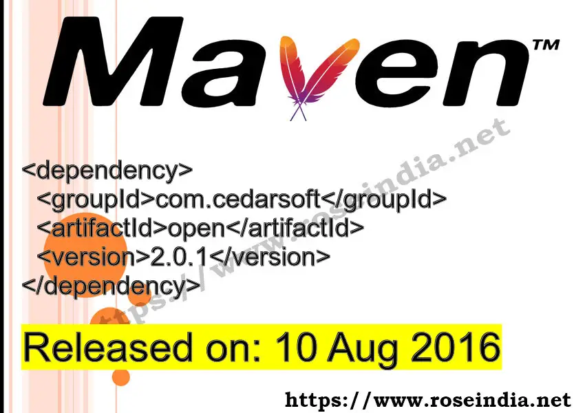 Maven Dependency release