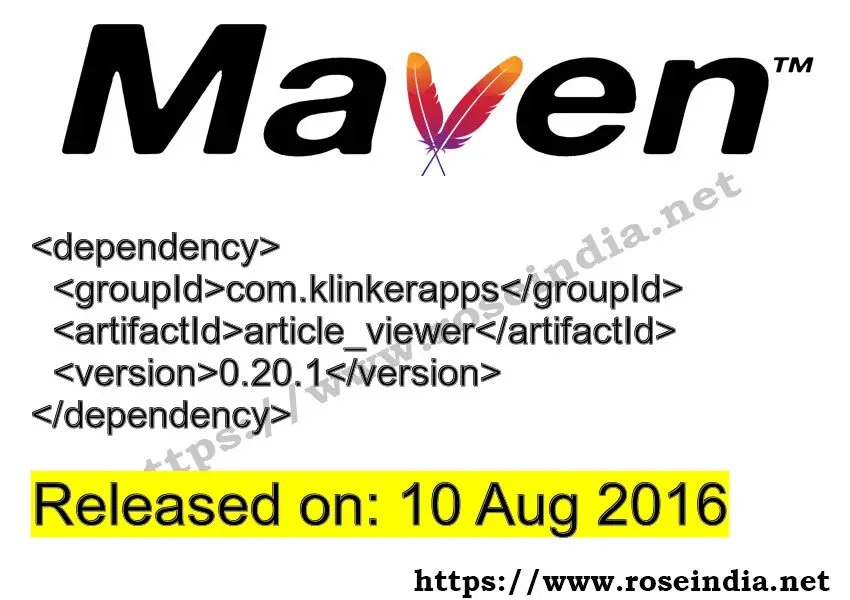 Maven Dependency release