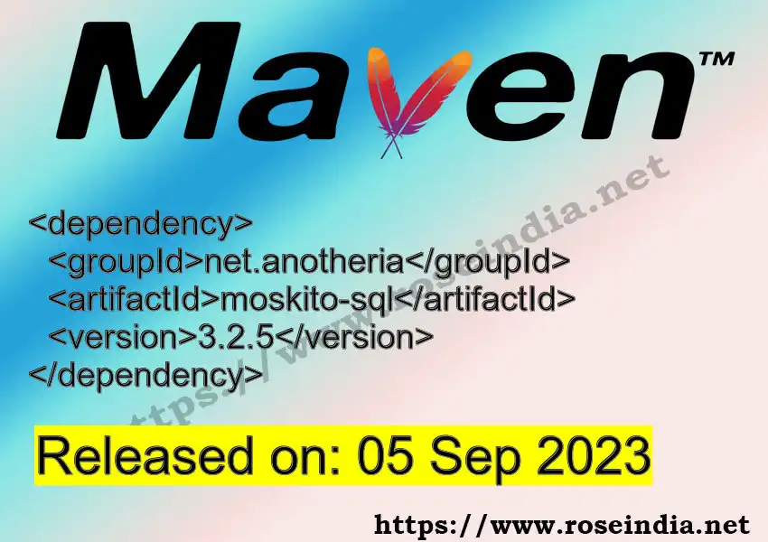 Maven dependency for  GROUP_ID - ARTIFACT_ID version VERSION_ID is released. Learn to use  ARTIFACT_ID version VERSION_ID in Maven based Java projects