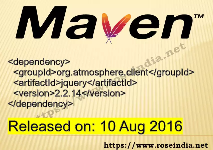 Maven dependency for  GROUP_ID - ARTIFACT_ID version VERSION_ID is released. Learn to use  ARTIFACT_ID version VERSION_ID in Maven based Java projects