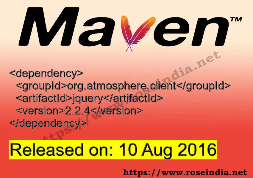 Maven dependency for  GROUP_ID - ARTIFACT_ID version VERSION_ID is released. Learn to use  ARTIFACT_ID version VERSION_ID in Maven based Java projects