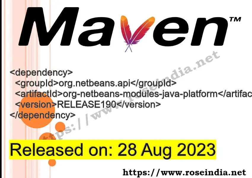 Maven dependency for  GROUP_ID - ARTIFACT_ID version VERSION_ID is released. Learn to use  ARTIFACT_ID version VERSION_ID in Maven based Java projects