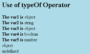 Type of operators in JavaScript