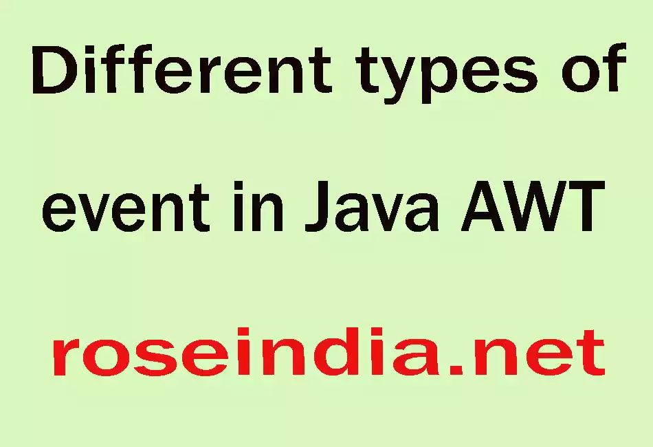 Different types of event in Java AWT