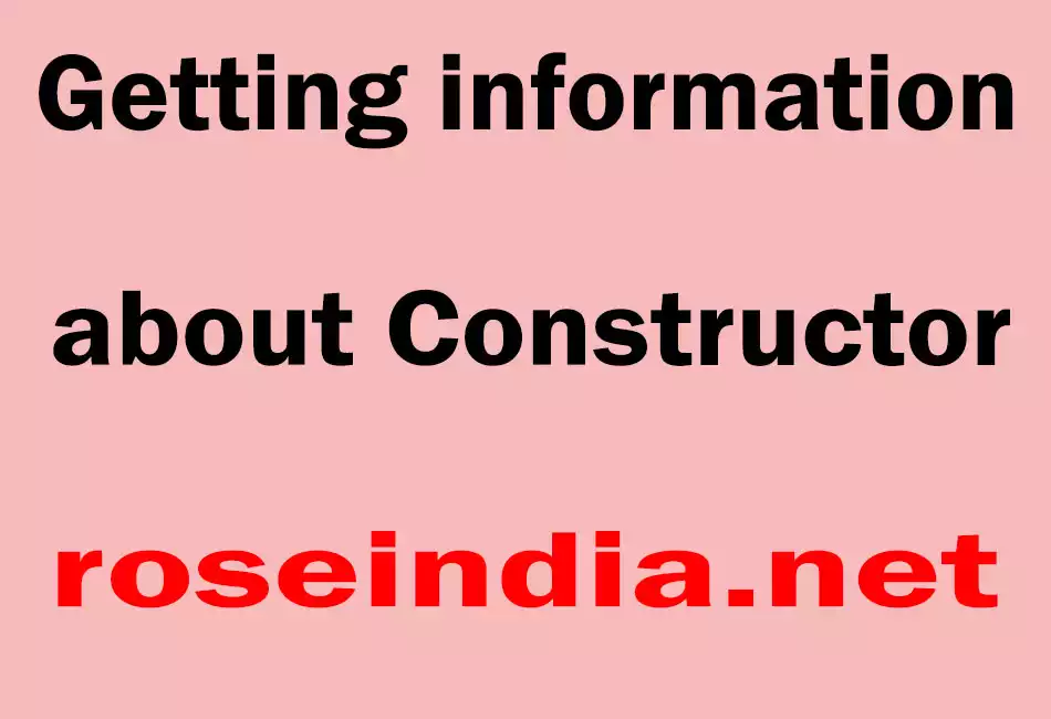 Getting information about Constructor