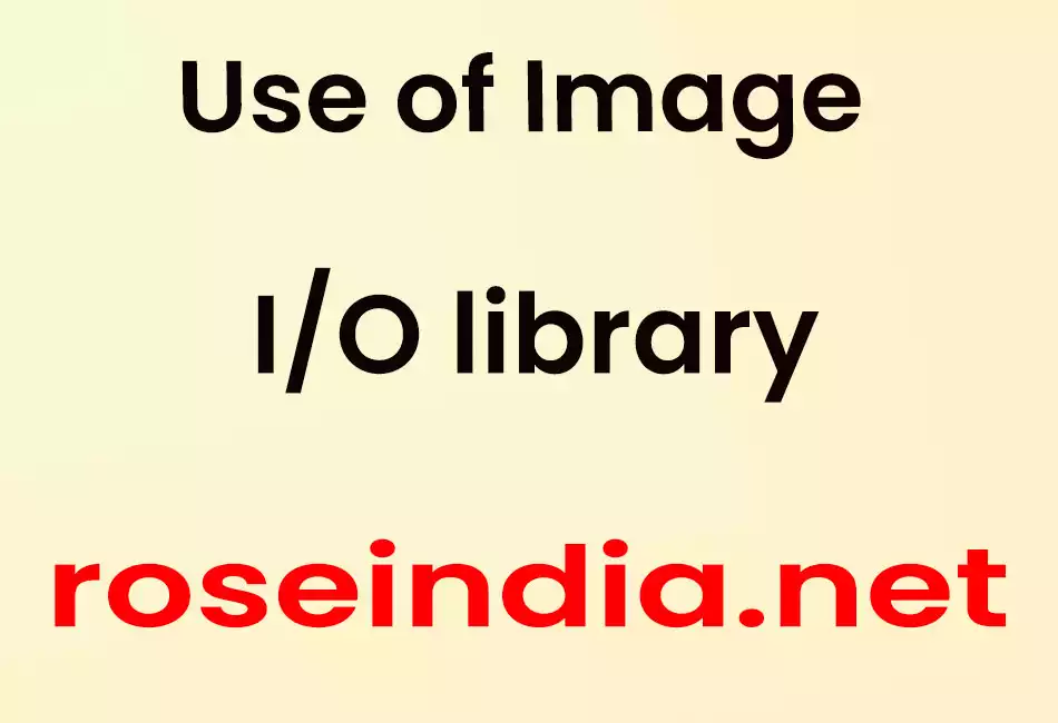 Use of Image I/O library