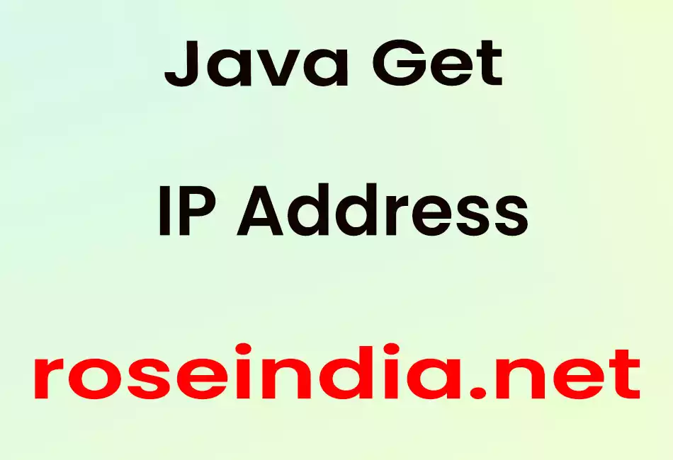 Java Get IP Address