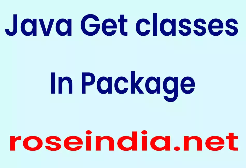Java Get classes In Package