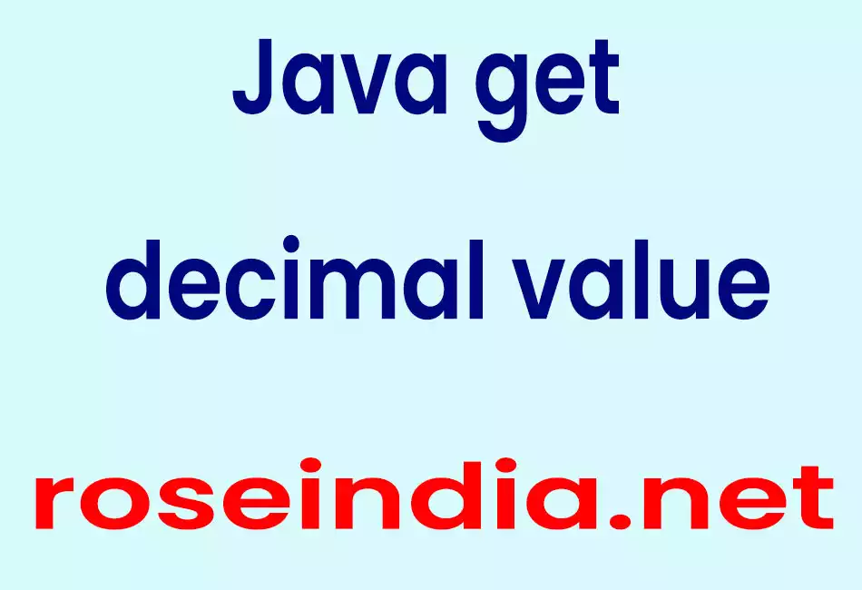Java get decimal value