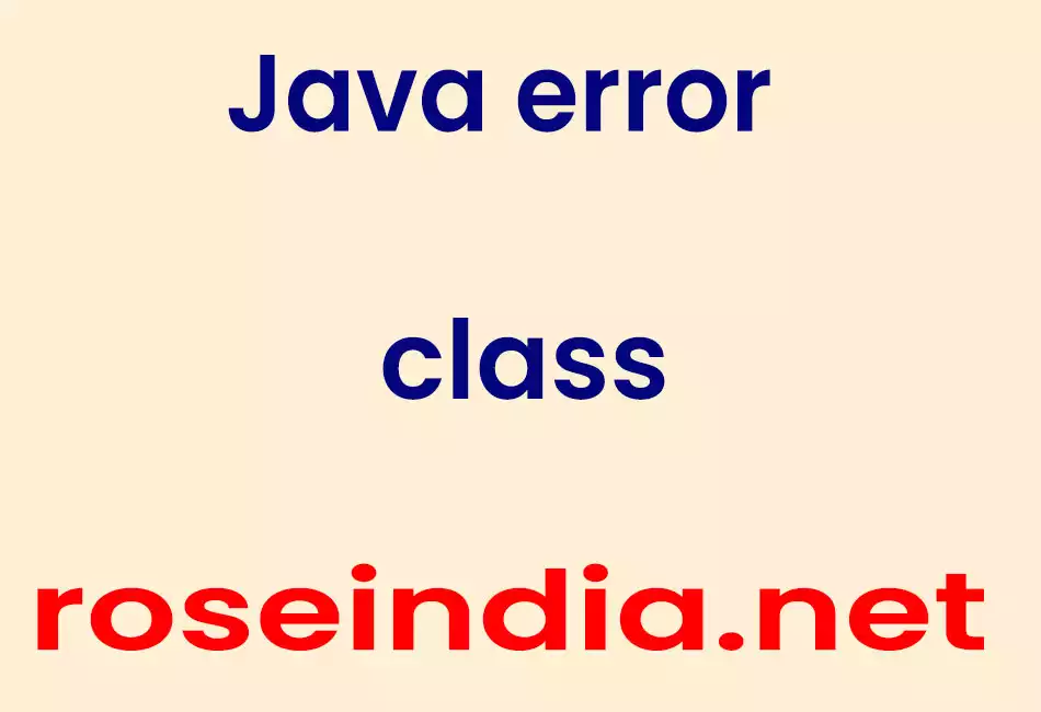 Java error class
