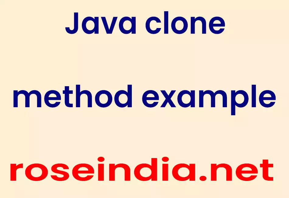 Java clone method example