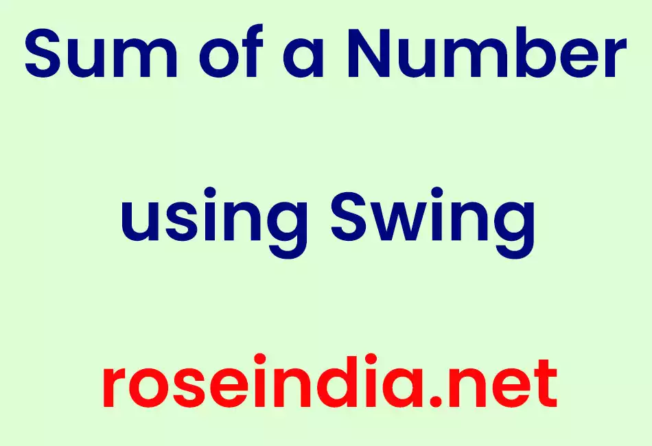 Sum of a Number using Swing