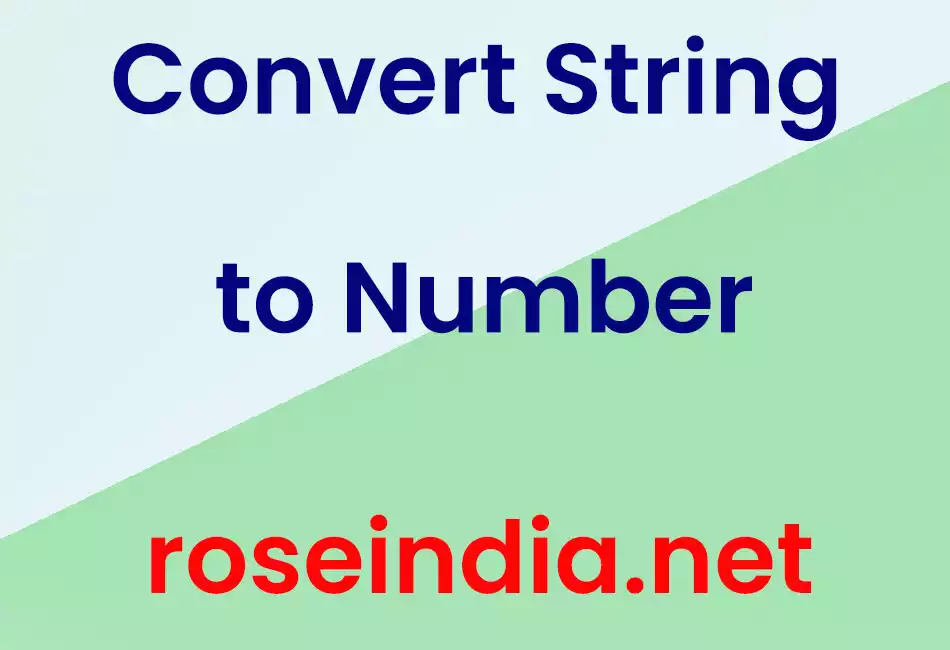 Convert String to Number