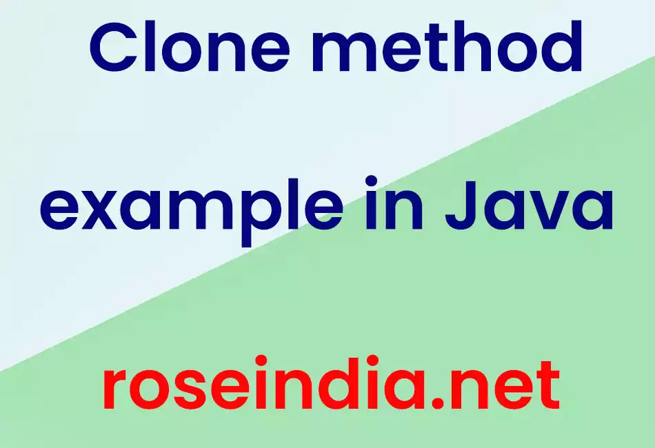 Clone method example in Java