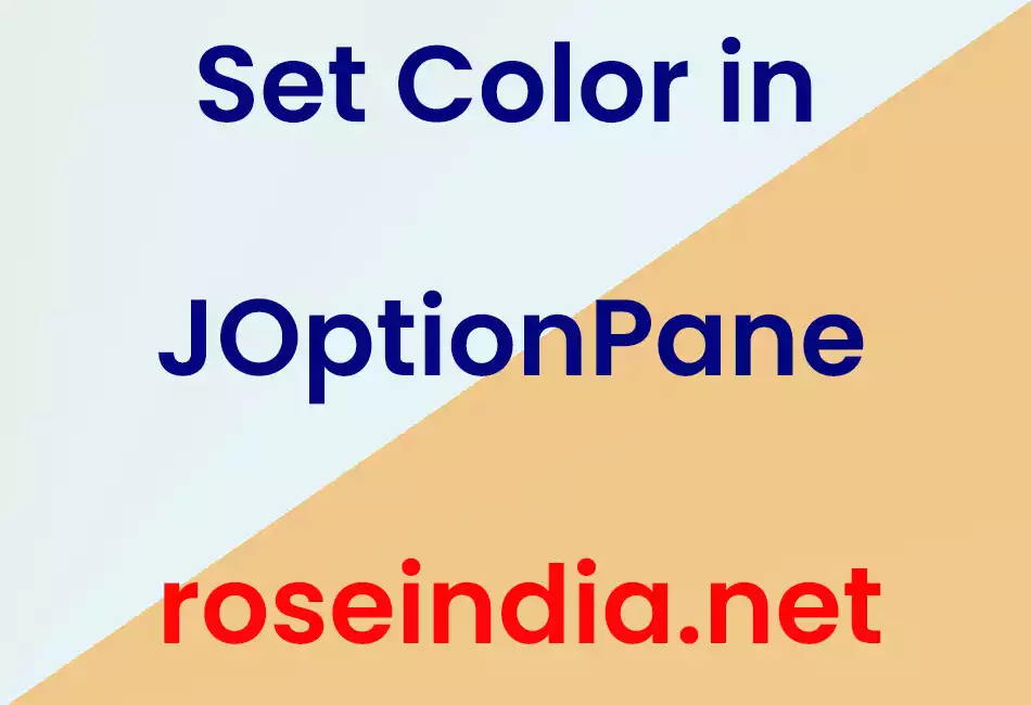 Set Color in JOptionPane