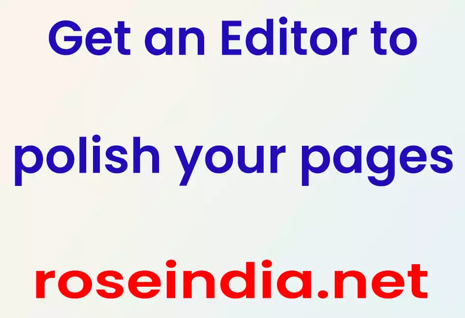 Get an Editor to polish your pages