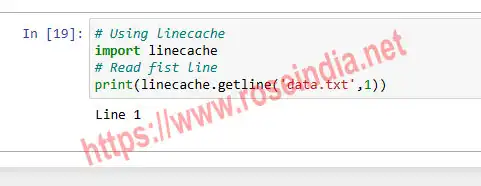 Python linecache example