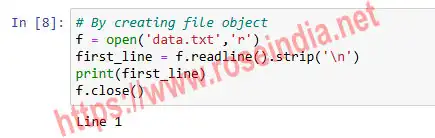 Reading text file example in Python using file object