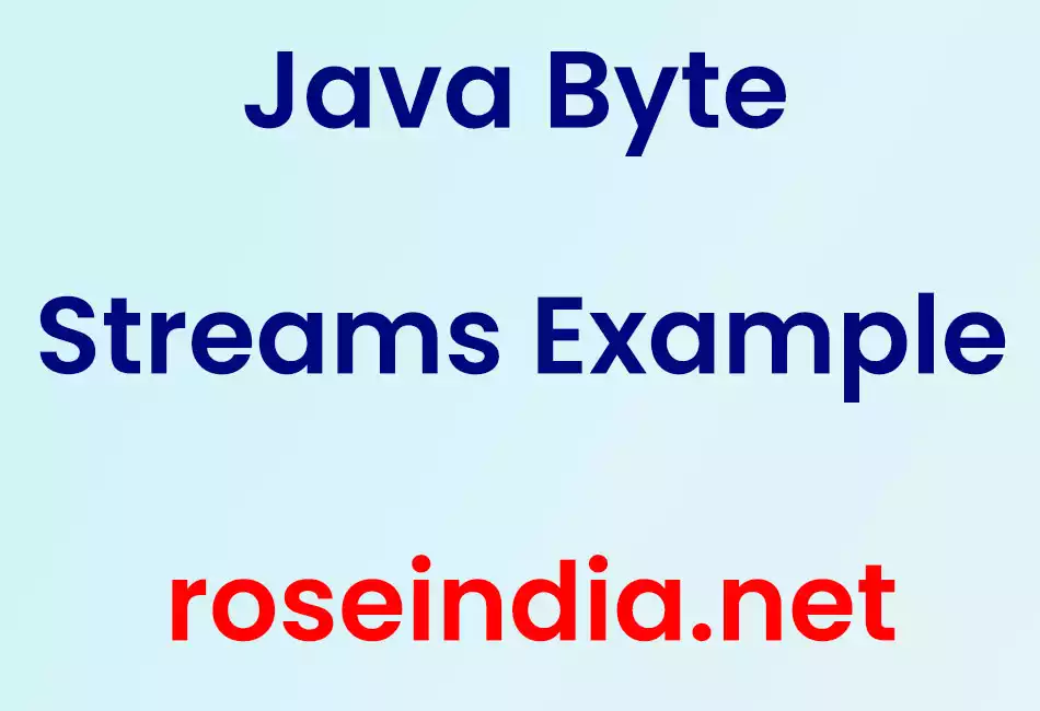 Java Byte Streams Example