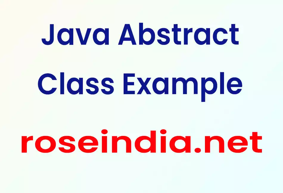 Java Abstract Class Example