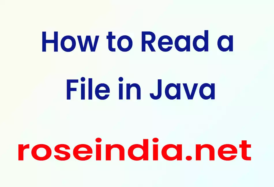 How to Read a File in Java