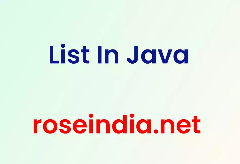 List In Java