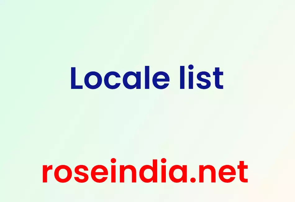 Locale list