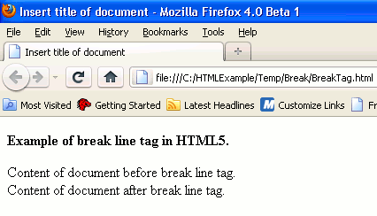 HTML5 Break Tag, Use Of Break In HTML5.