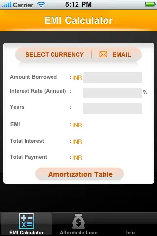 Calculate EMI on iphone